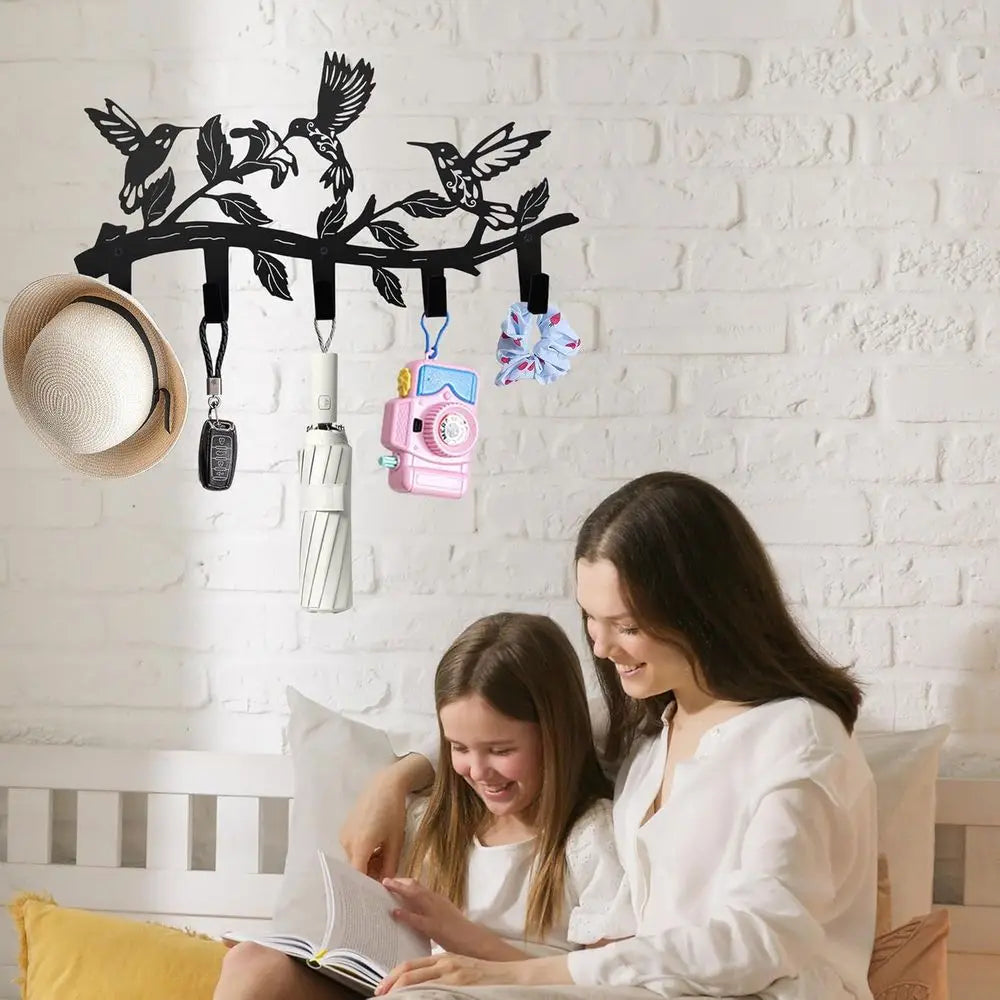 Great Gift Hummingbird Hanger and Key Holder - Black and so useful.