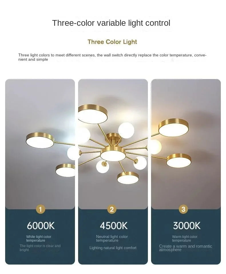 Nordic Ceiling Light Glass Ball LED Chandelier