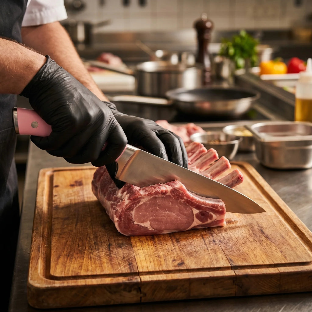 Love it in Pink Hollow Handle Stainless Steel Kitchen Knife Set 9 pcs.