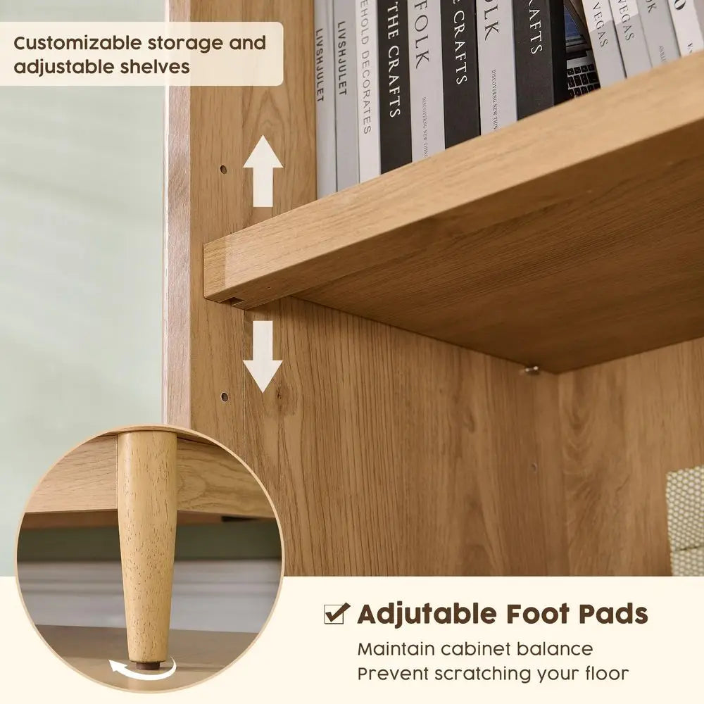 Tall Angled Arch Bathroom Cabinet, 5 Tiers ,75.9 Tall
