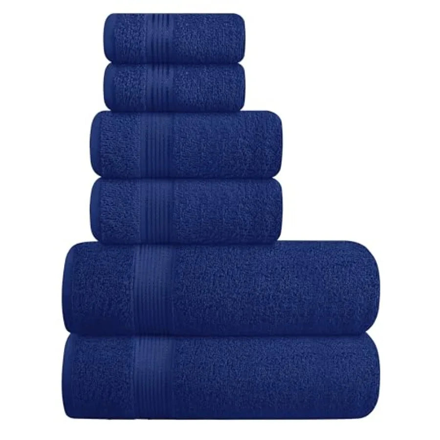 Ultra Soft 6 Pack Cotton Towel Set, Assorted Colors