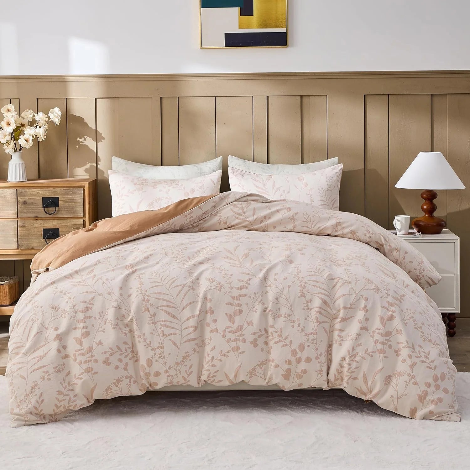 Simple&Opulence Jacquard Duvet Cover Set 3 Pcs  Various Botanical Patterns