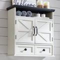 24 Wide Medicine Cabinet with Adjustable Shelf, Double Barn Doors, Storage Cabinet for Bathroom, Kitchen, Living Room, White