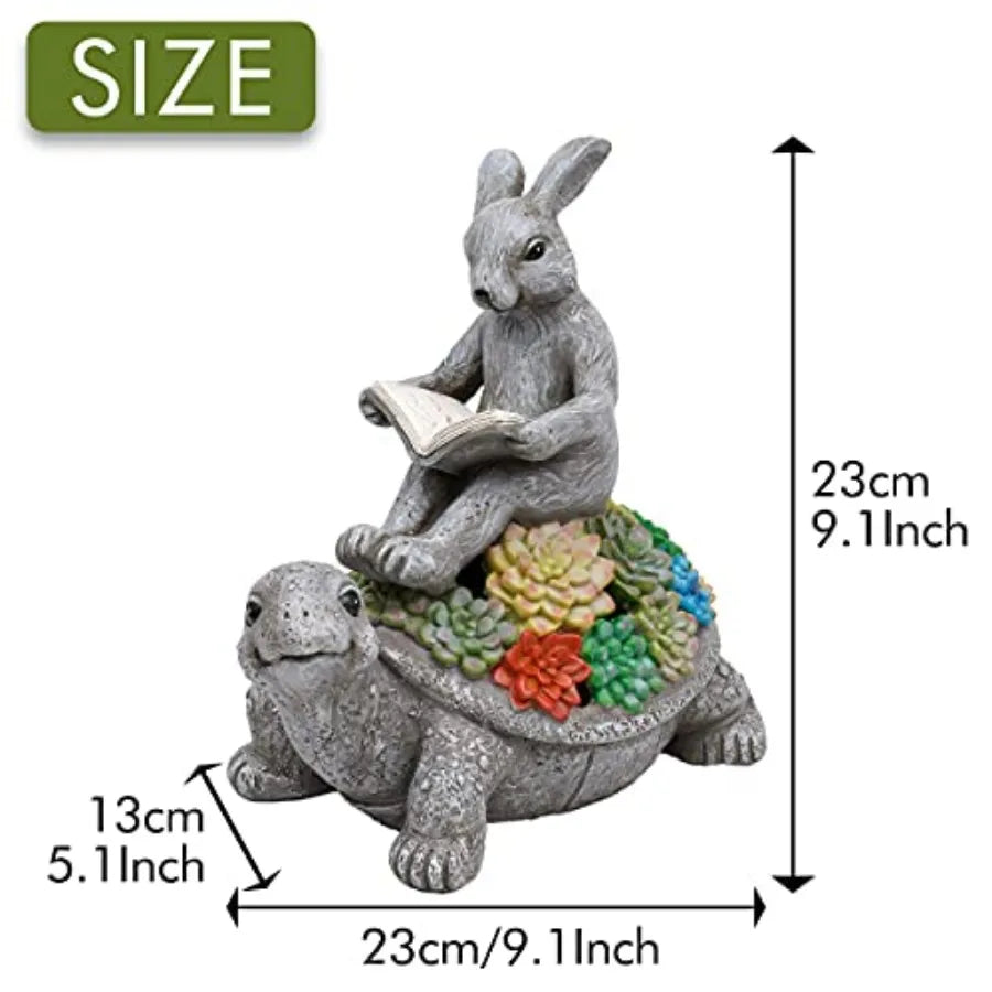 Garden Statue Rabbit Turtle Solar Outdoor Light