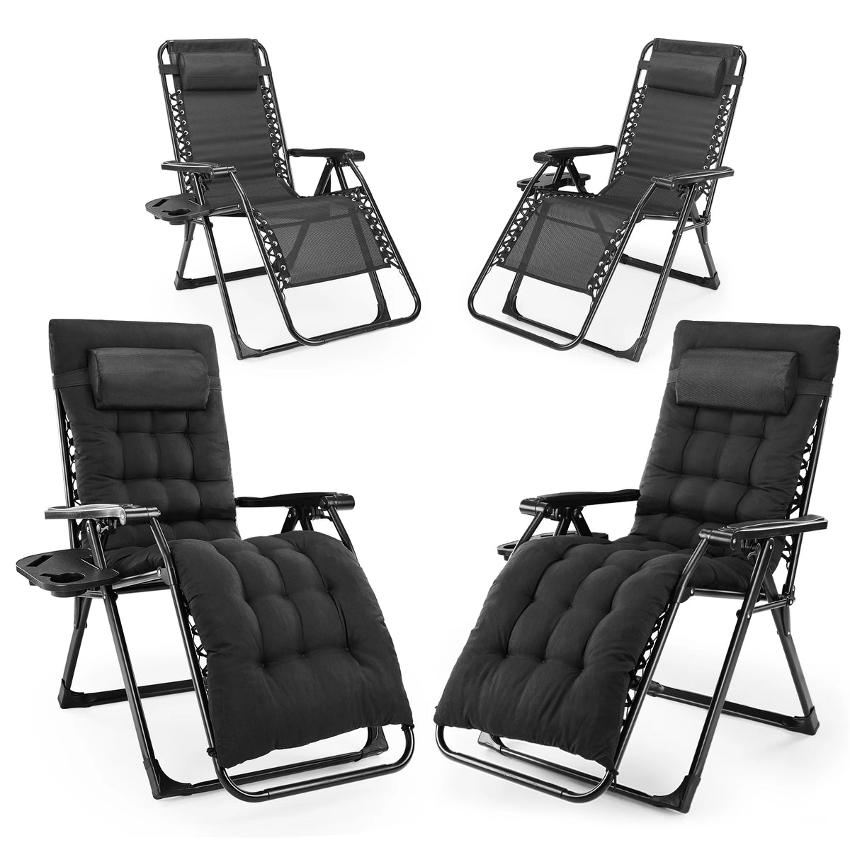 Zero Gravity Recliner Patio Lounge Chair ,Portable with Cup Holders