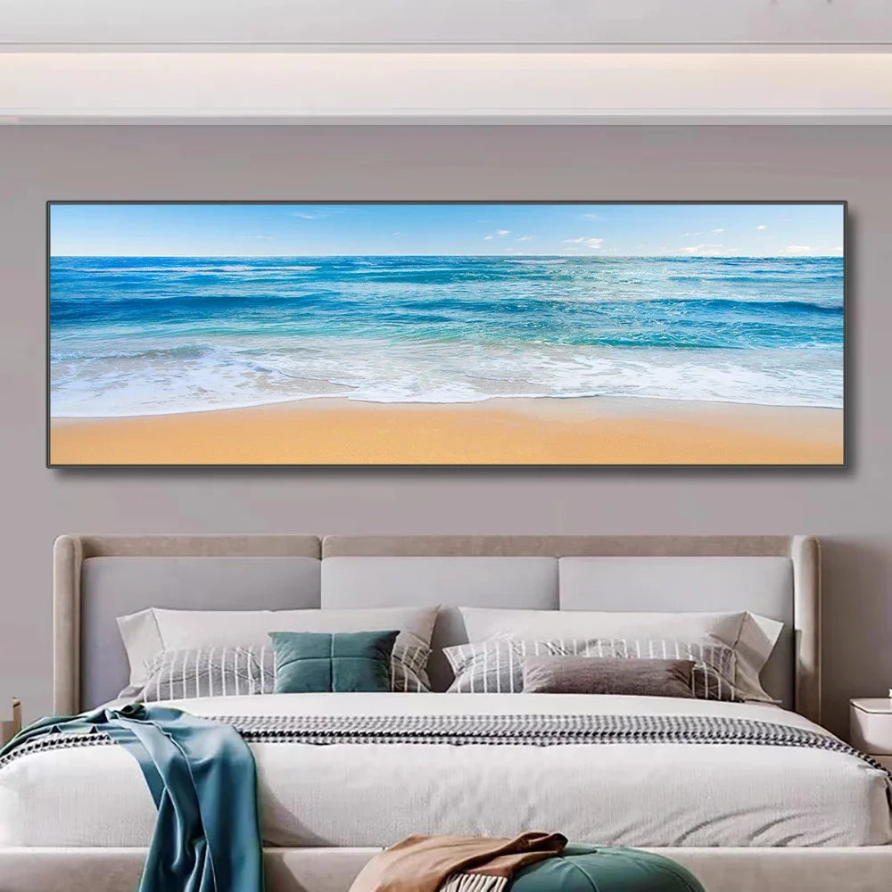 Modern Natural Beach Landscape Wall Art Poster Prints Sea Sunset