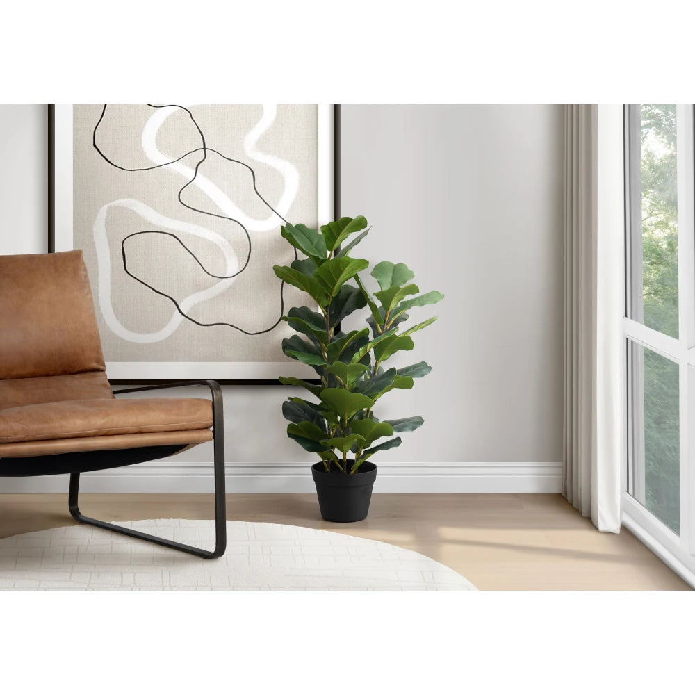 Fiddle Tree, Indoor, Fake, Floor, Greenery, Potted, Real Touch