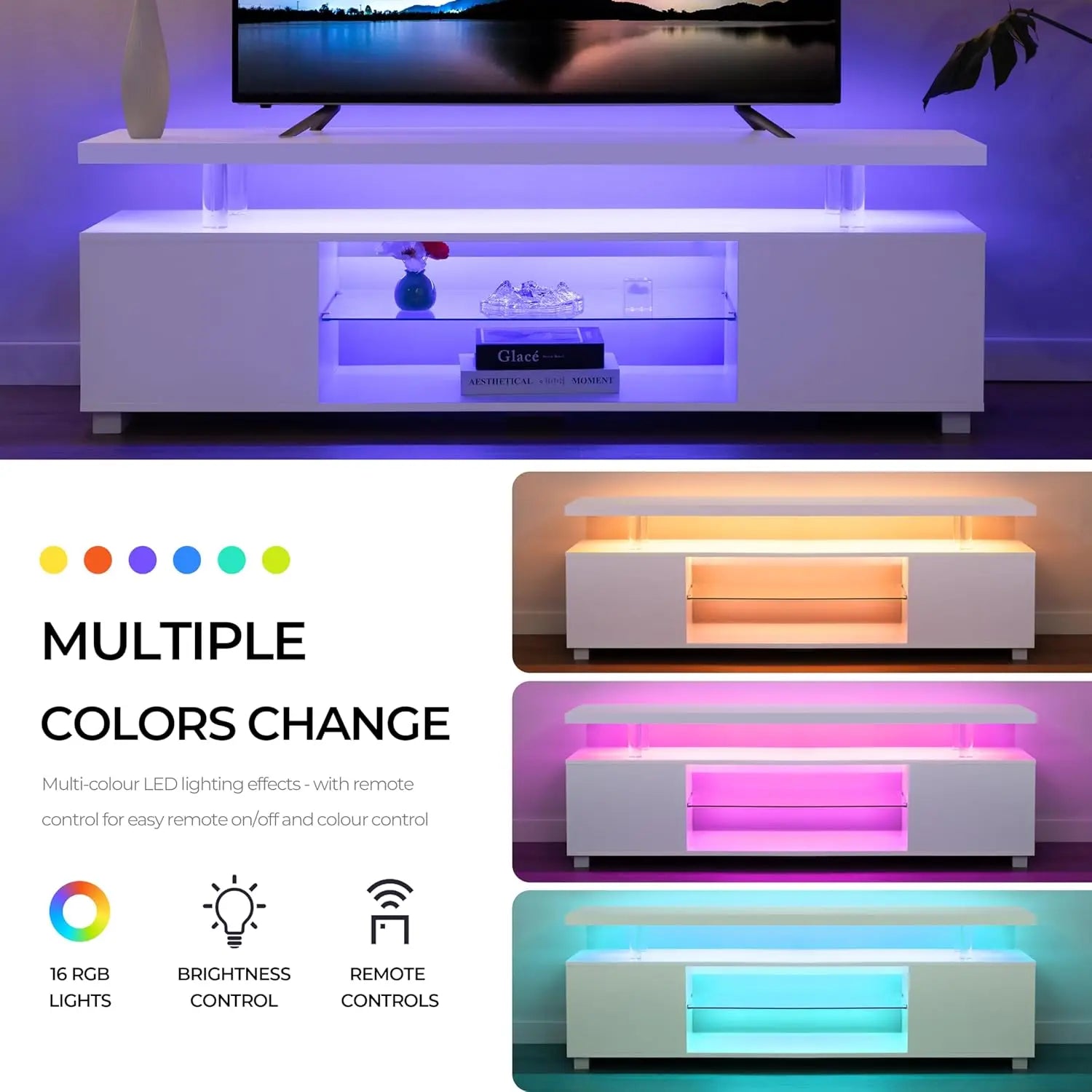 White TV Stands for Living Room LED TV Stand Modern