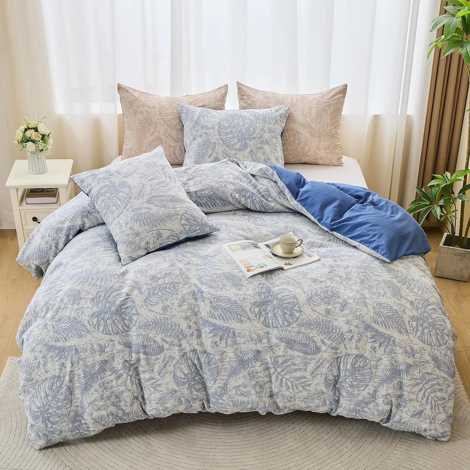 Simple&Opulence Jacquard Duvet Cover Set 3 Pcs  Various Botanical Patterns