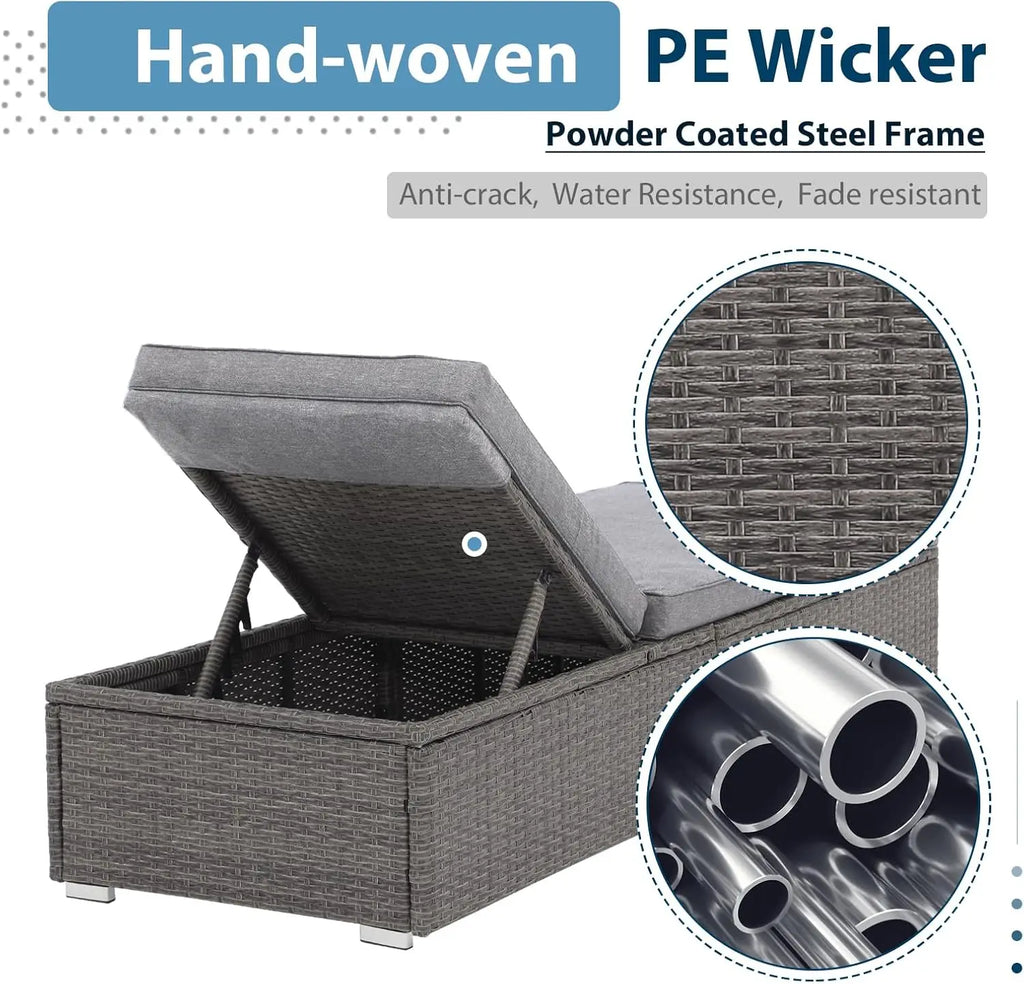 Outdoor Chaise Lounge Chairs, 2 Pieces  Wicker