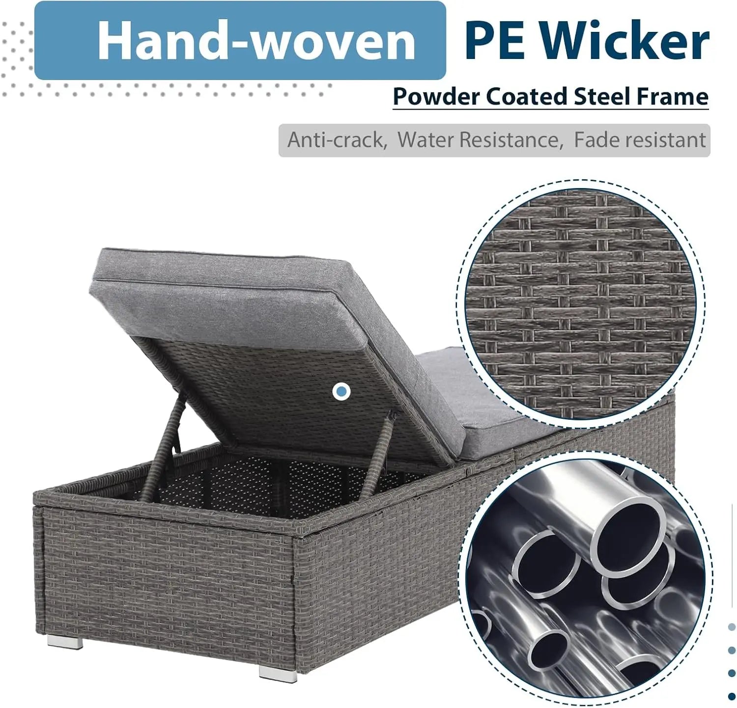 Outdoor Chaise Lounge Chairs, 2 Pieces  Wicker