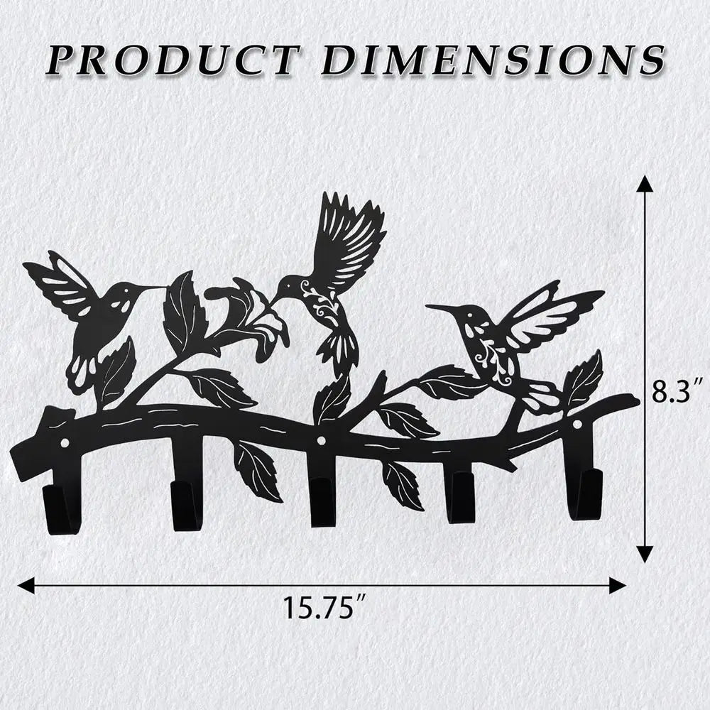 Great Gift Hummingbird Hanger and Key Holder - Black and so useful.
