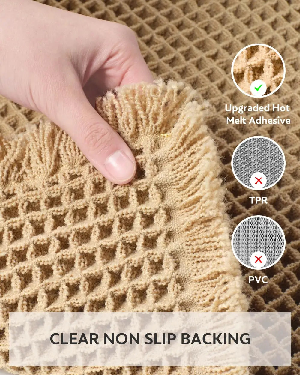 Waffle Bath Mat Rug Super Absorbent Non Slip Boho