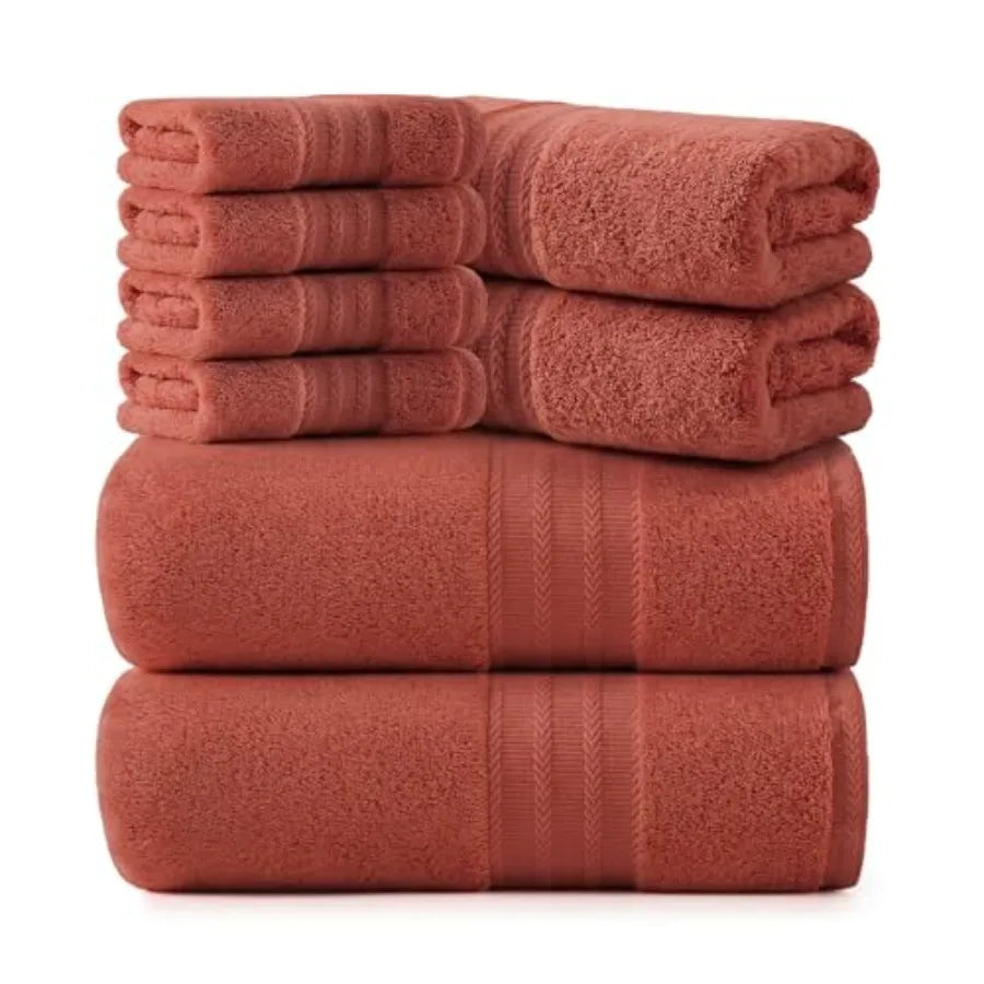 Towel Set of 8-100% Cotton Luxury Bath Towels Set