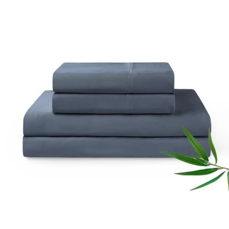 Deep Sleep with Cooling Bed Sheet King Set ,Bamboo, 2 Pillowcases and Flat Sheet ,assorted colors