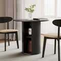 Round-to-Oval Dining Table Hidden Storage and Extendable