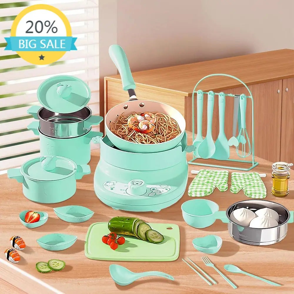 Children's Easy-to-Use Kitchen Tools for Beginner Cooking - Educational Green Set