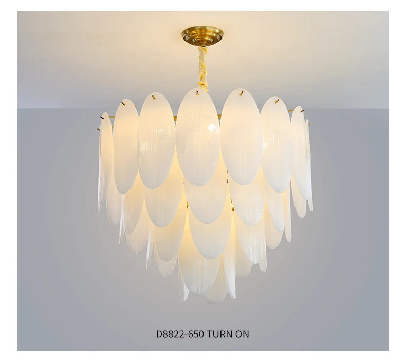 Lamp Luxury Feather Art Glass Chandelier Nordic Minimalism Chandelier French Style New Model LED