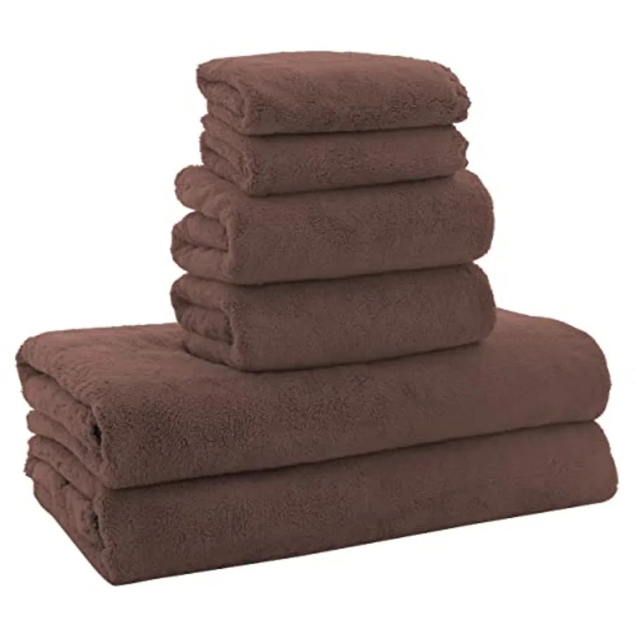 Ultra Soft Towel Set - Quick Drying - 2 Bath Towels 2 Hand Towels 2 Washcloths