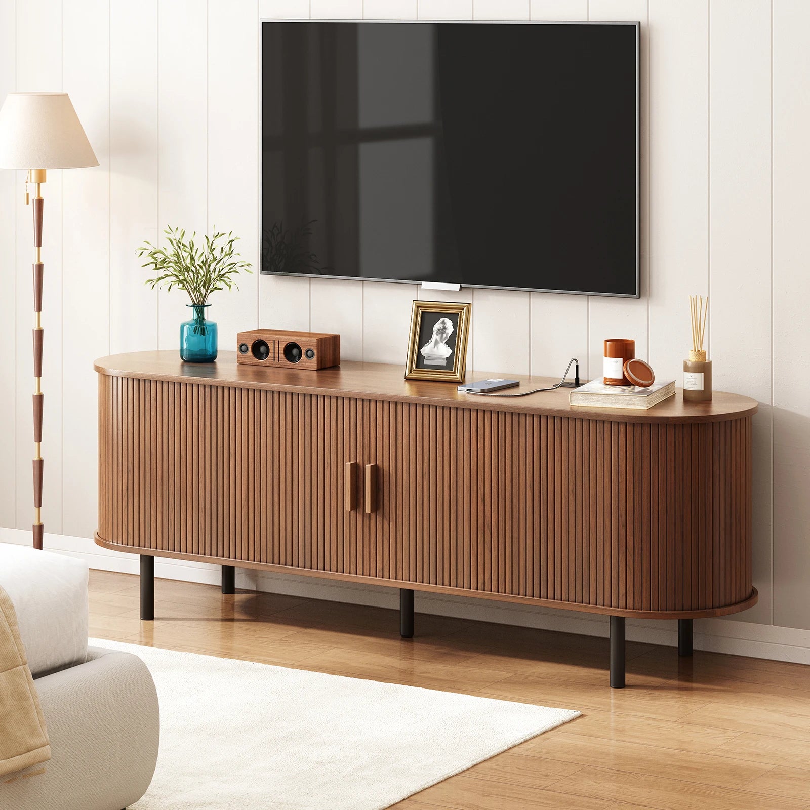TV Stand with Power Outlet for TVs up to 60/70", Entertainment Center