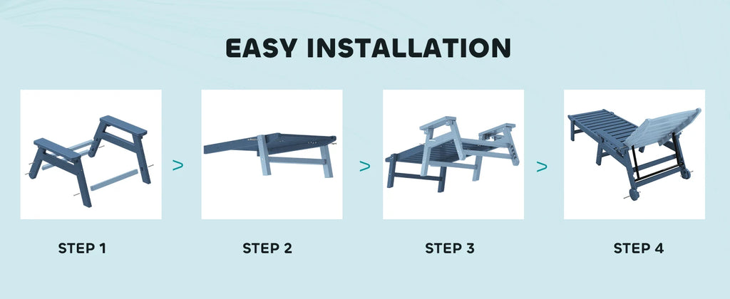 Patio Chaise Lounge Chair Set of 2, 78'' Long 5-Positions Adjustable