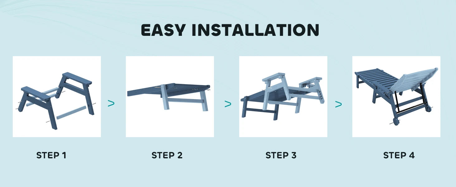 Patio Chaise Lounge Chair Set of 2, 78'' Long 5-Positions Adjustable
