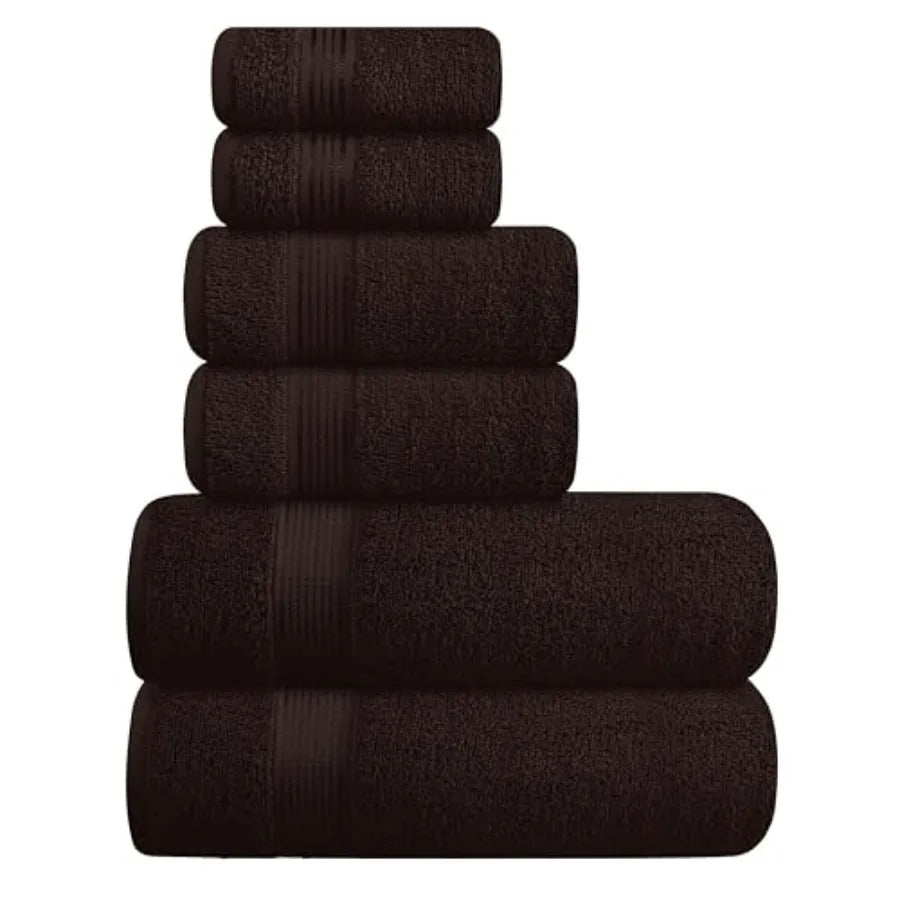 Ultra Soft 6 Pack Cotton Towel Set, Assorted Colors