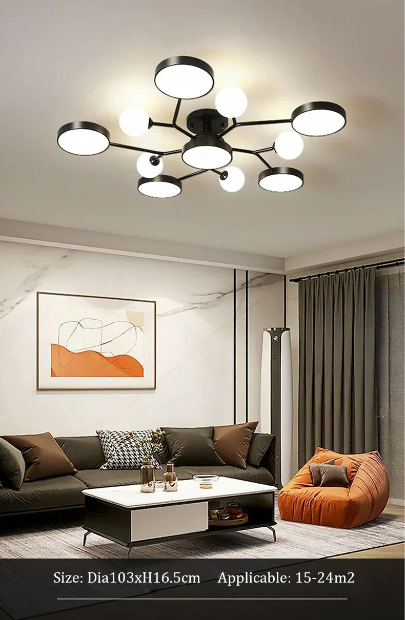 Nordic Ceiling Light Glass Ball LED Chandelier