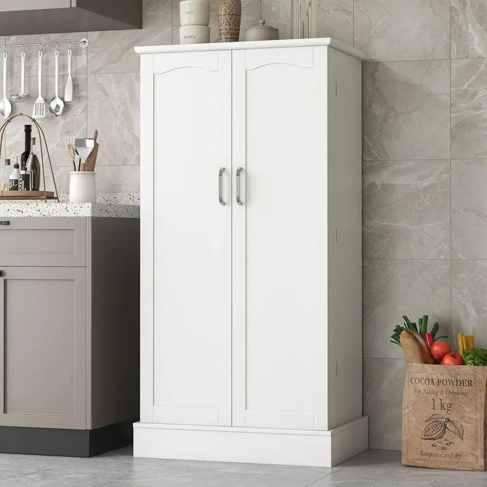 Kitchen Pantry Cabinet with Doors and Adjustable Shelves, I