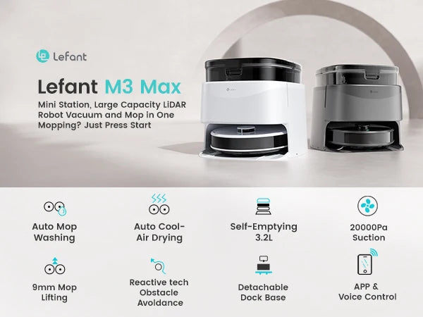 LET IT DO THE WORK!   M3 Max Robot Vacuum, and Mop
