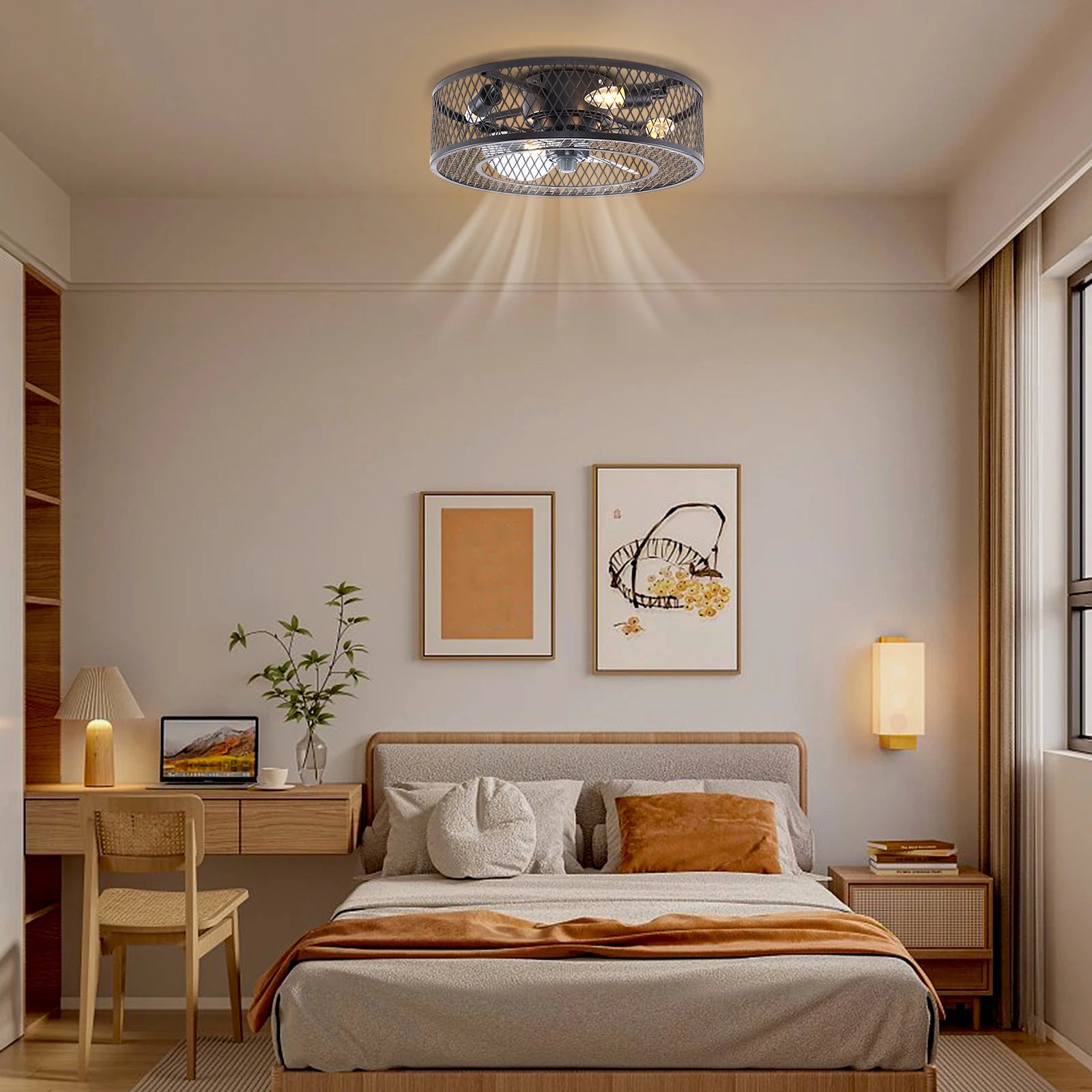 Coo  Breeze 18 Inch Fan Pendant Light Black