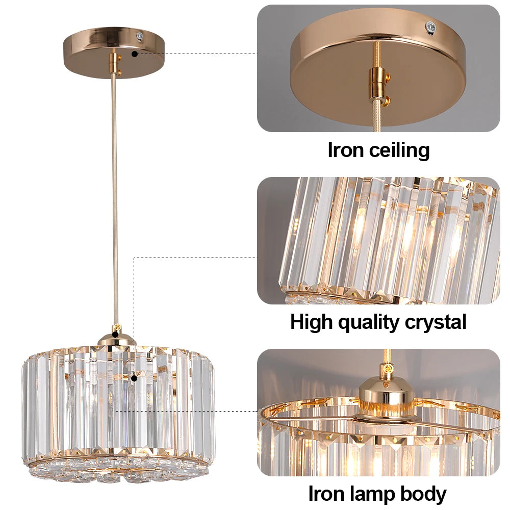 Modern Pendant  Light Luxury Chandelier Led Crystal Ceiling