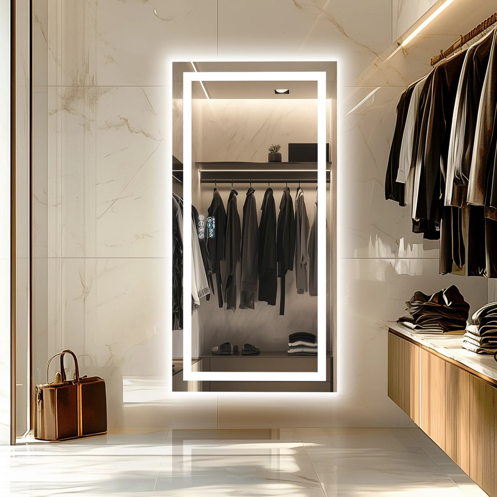 Musical LED Bathroom Mirror with Lights Vanity Make Up Mirror Dimmable