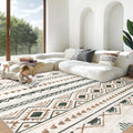 Modern Boho Geometric Rug 8x10, Non-Slip Washable Area Rug