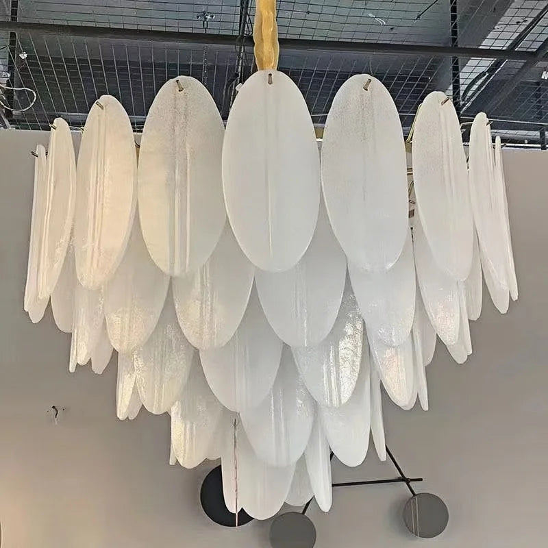 Lamp Luxury Feather Art Glass Chandelier Nordic Minimalism Chandelier French Style New Model LED