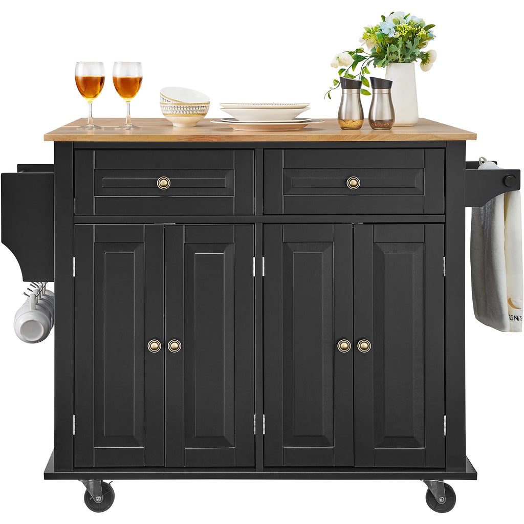 Fantastic Kitchen Island Cart Wood Top Mobile Carts