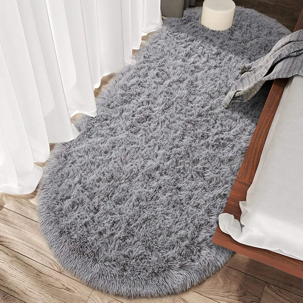 Non-Slip Area Rug,Oval Fluffy Ultra Soft Area Rugs,Washable,