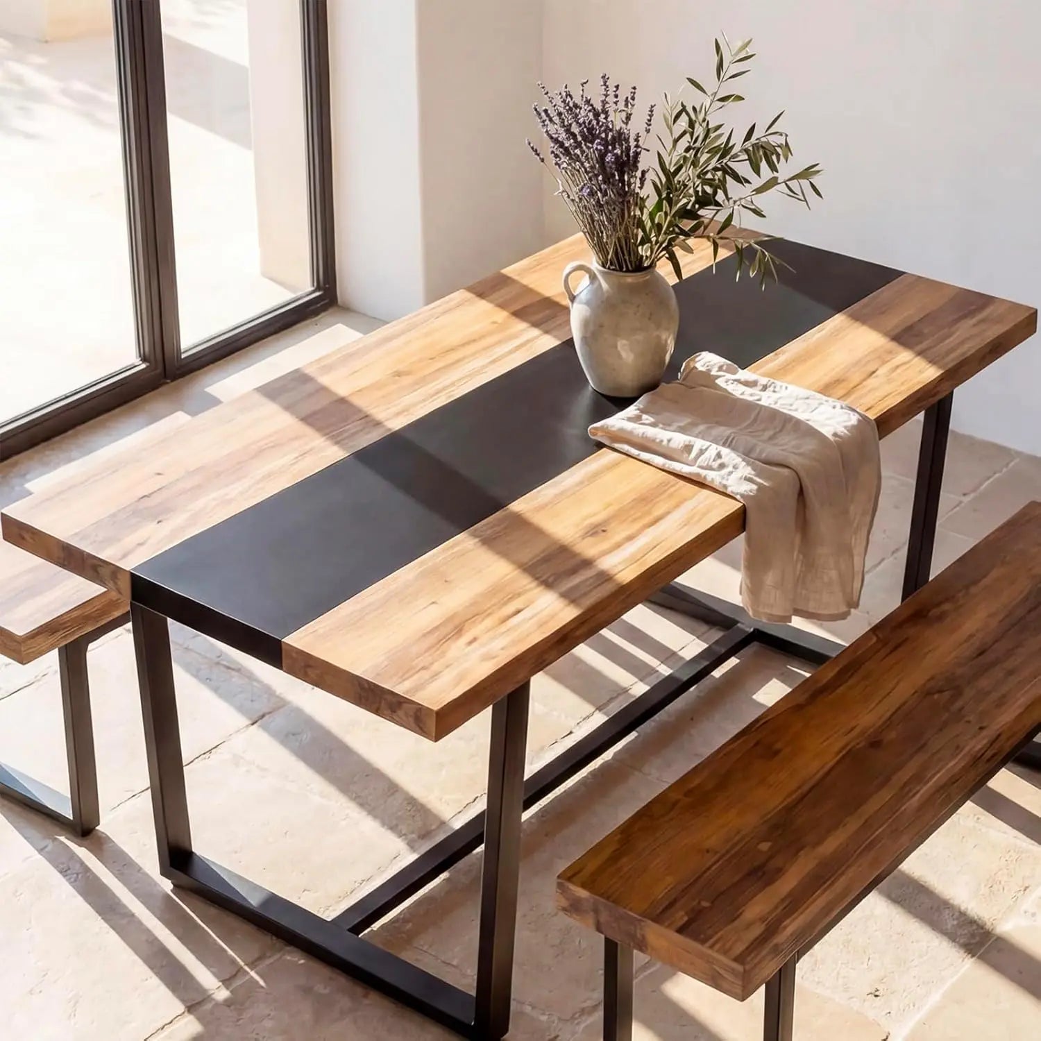 Large Dinner Table for 6 8 Seat Dining Room Table 71" 6ft