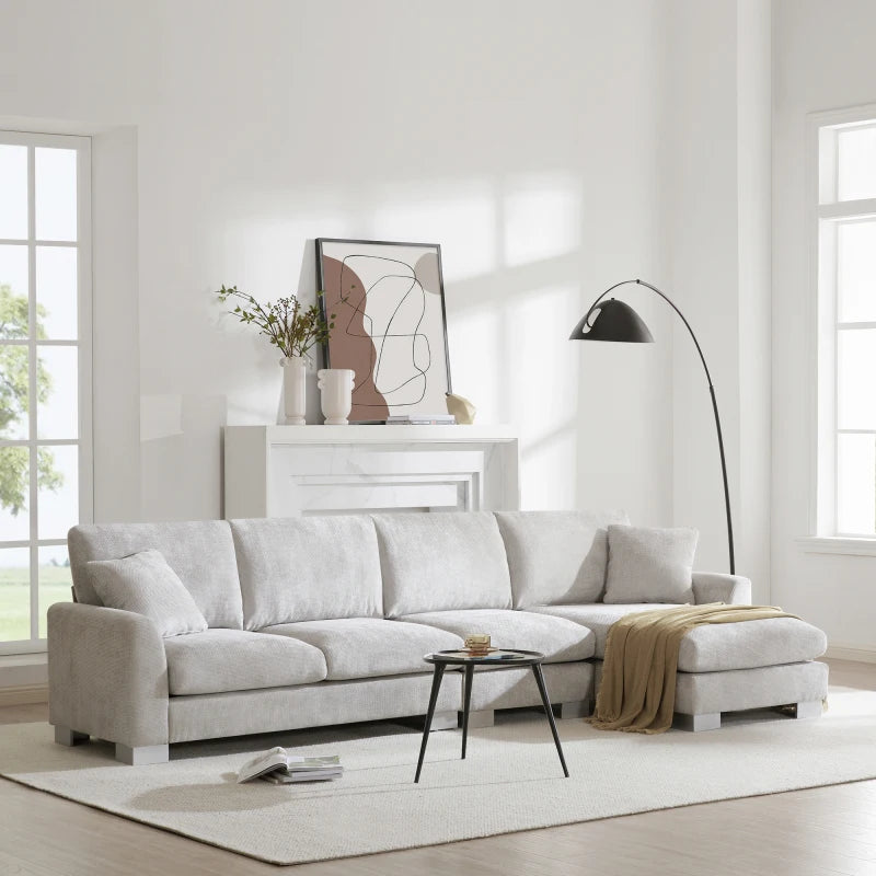 Luxury Modern 119x55" Oversized Sectional Sofa, L-shaped 