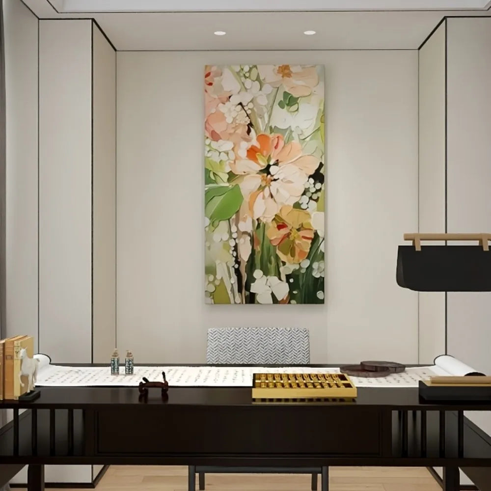 Vibrant modern abstract floral canvas wall art  3 sizes