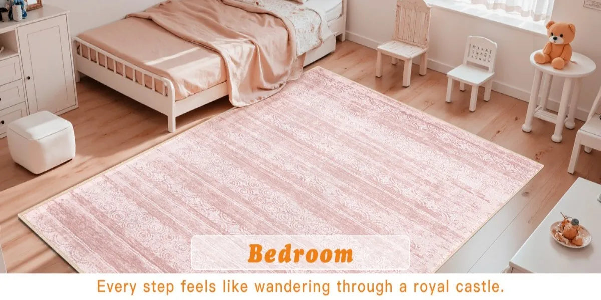 So Soft Dusty Pink 8x10 Rug - Cute Modern Boho -  Perfect For Indoor