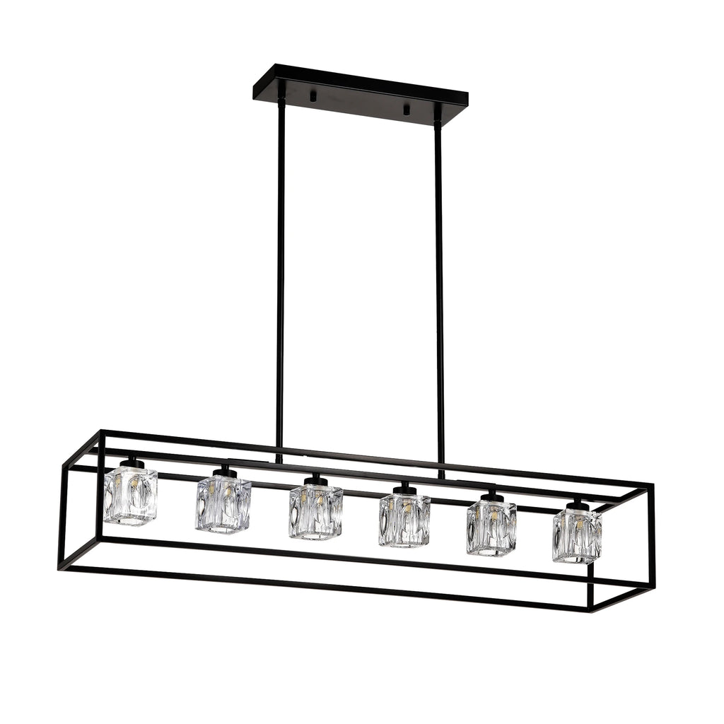 6-Light Farmhouse Chandelier, Modern Industrial