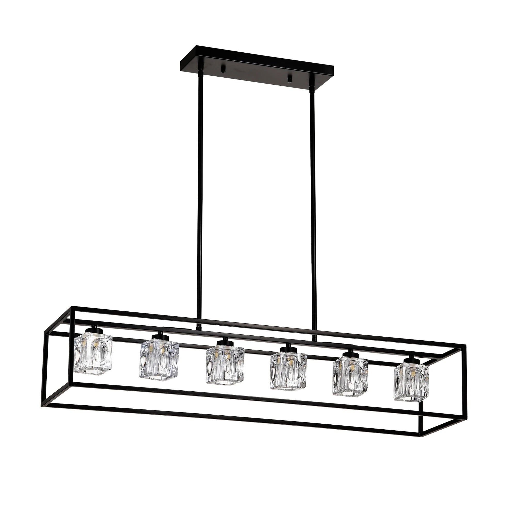 6-Light Farmhouse Chandelier, Modern Industrial