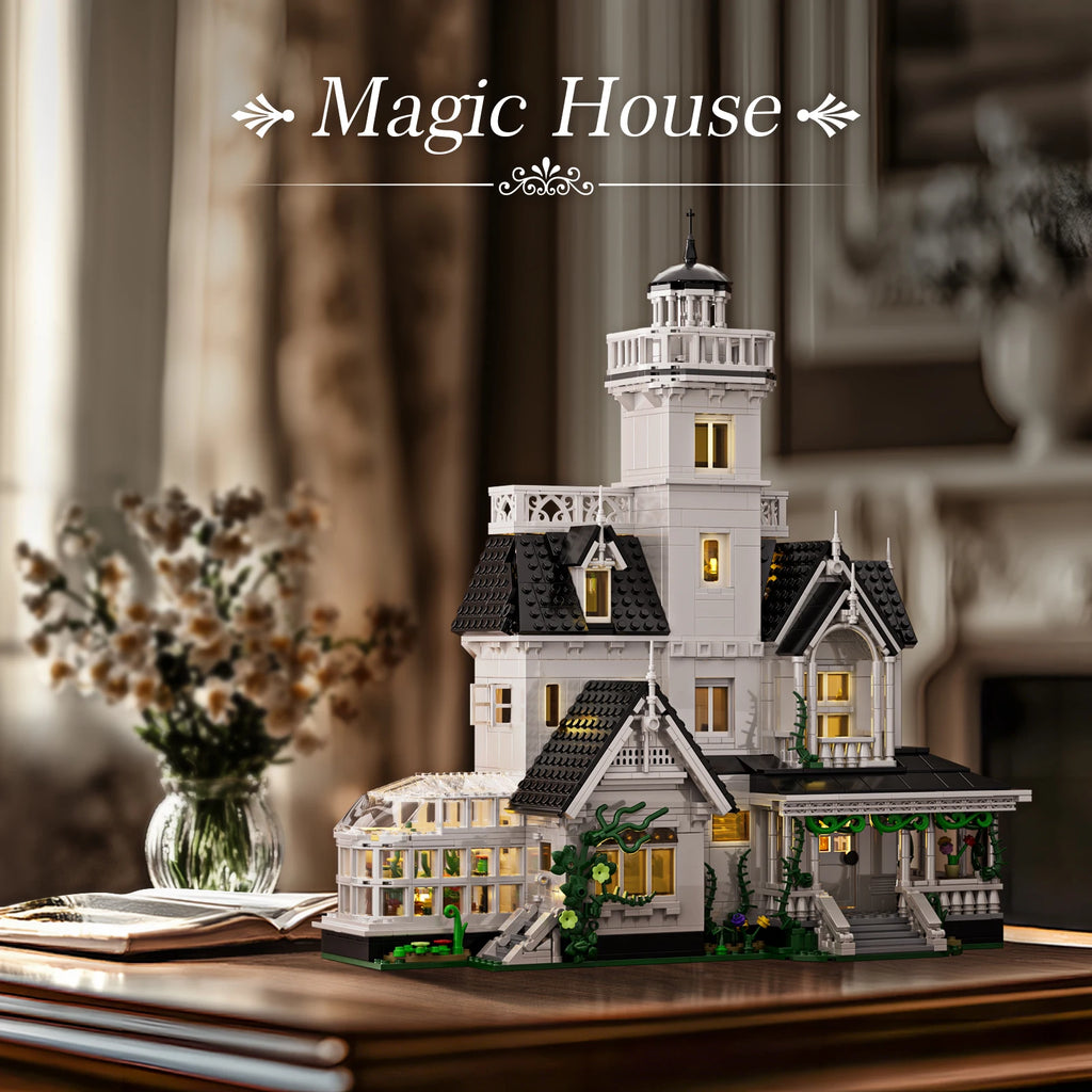 For the Builder: Magic House Building Set Home Decor with LED Light, Owens House (1877PCS)