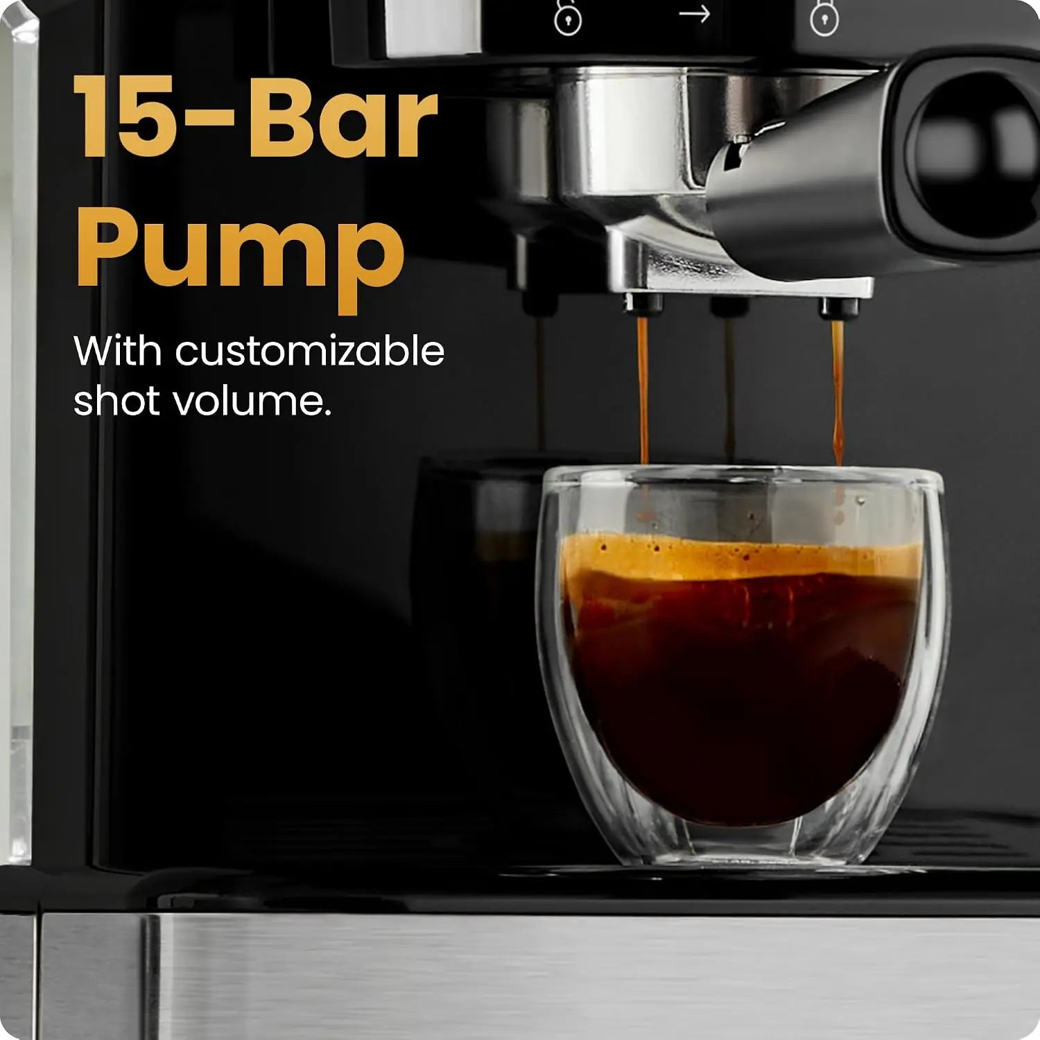 Fresh Espresso 15-Bar Pump Espresso Machine with Steam Wand