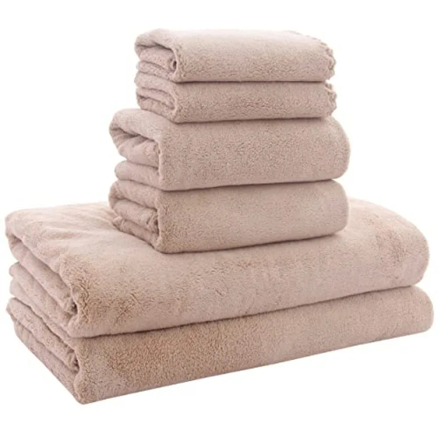 Ultra Soft Towel Set - Quick Drying - 2 Bath Towels 2 Hand Towels 2 Washcloths
