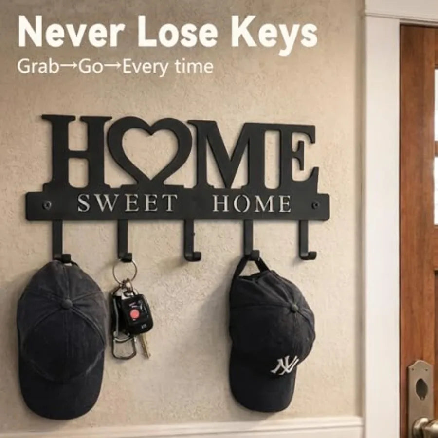 Entryway Wall Metal Key Holder with 5 Hooks