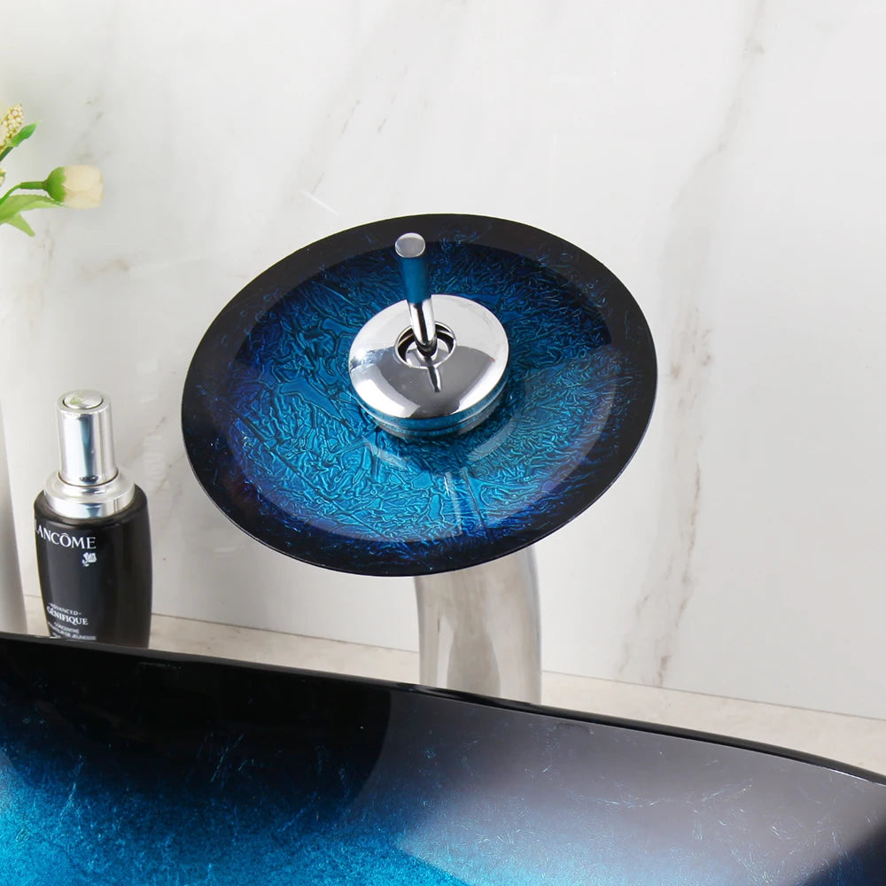 Bathroom Sink Countertop Basin Bowl with Faucet