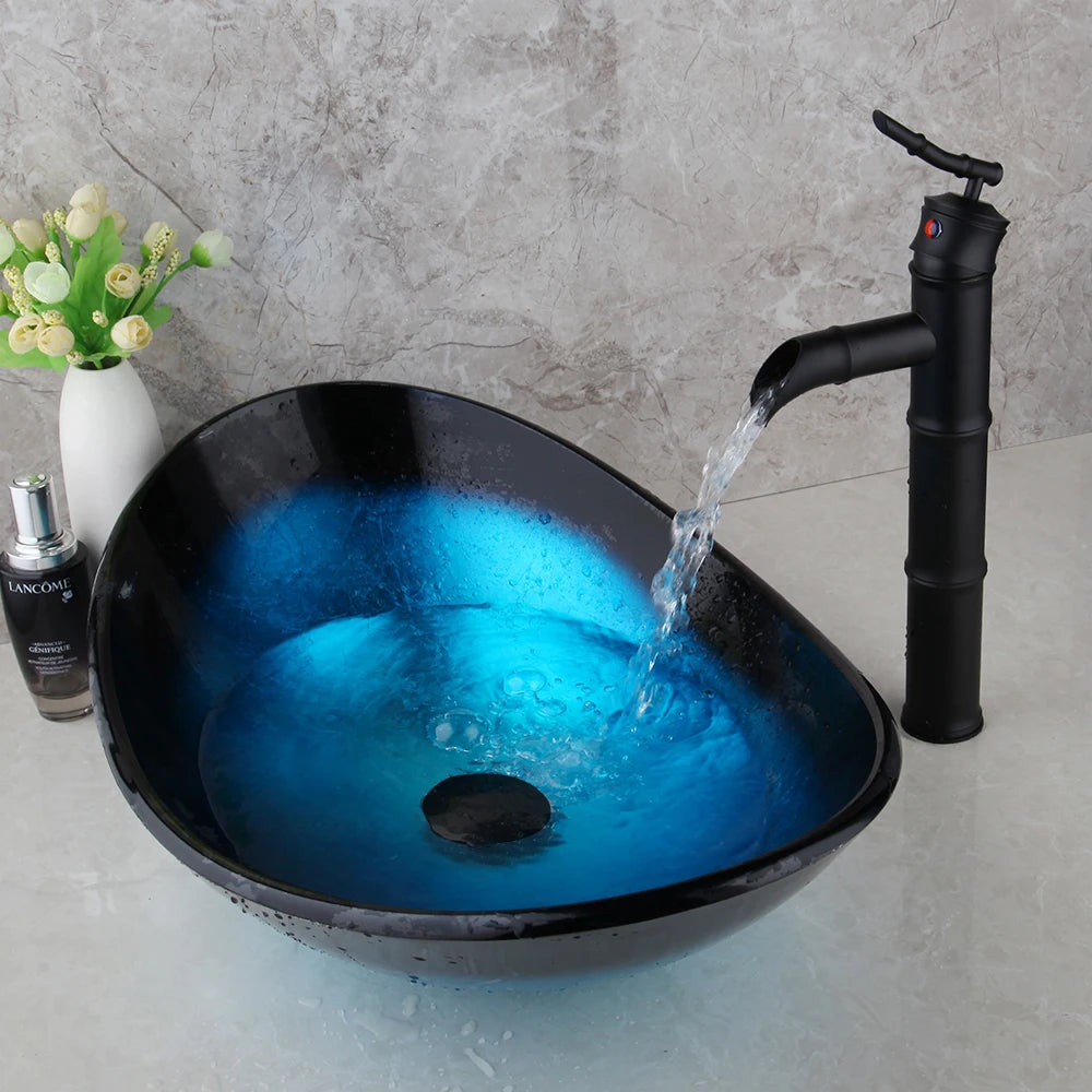 Bathroom Sink Countertop Basin Bowl with Faucet