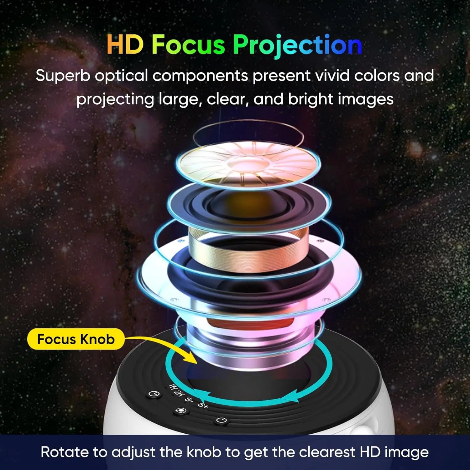 COOL FOR KIDS Galaxy Projector for Bedroom, HD Image Star Projector, Adjustable Galaxy Light Knob